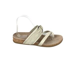 VIONIC LEATHER SUEDE BEIGE SLIP ON SANDALS 10